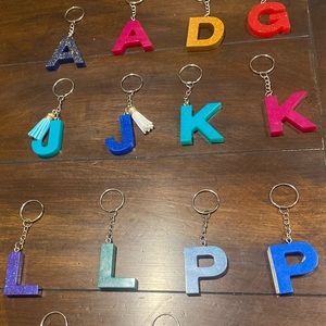 Resin keychain letters